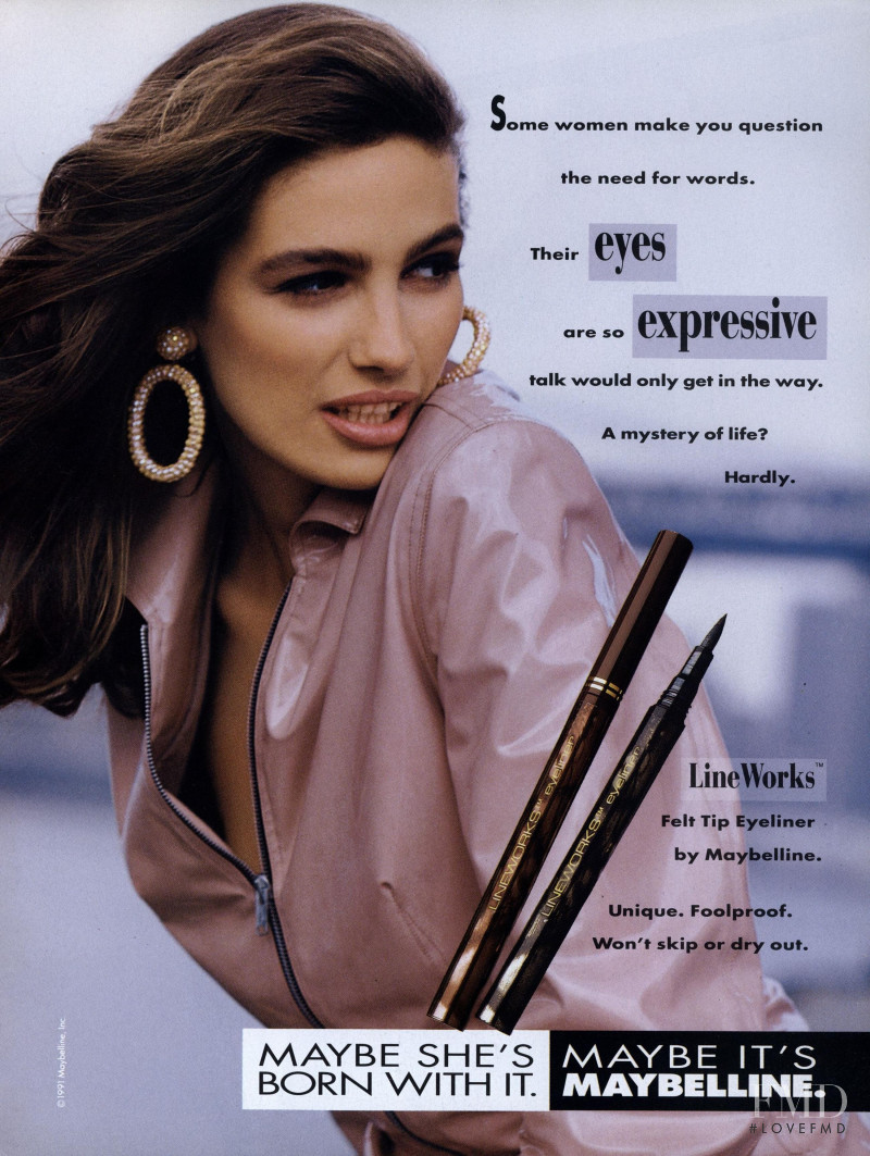 Fabienne Therwinghe featured in  the Maybelline advertisement for Autumn/Winter 1994