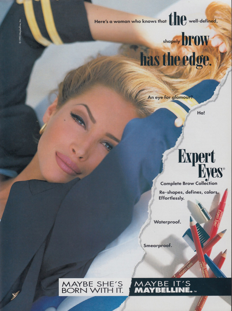 Christy Turlington featured in  the Maybelline advertisement for Spring/Summer 1993