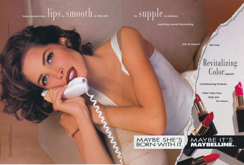 Christy Turlington featured in  the Maybelline advertisement for Spring/Summer 1993