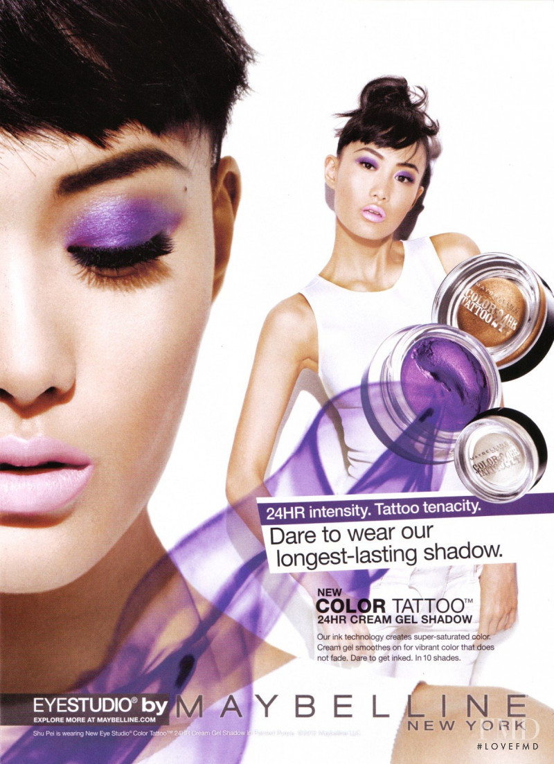 Shu Pei featured in  the Maybelline advertisement for Autumn/Winter 2012