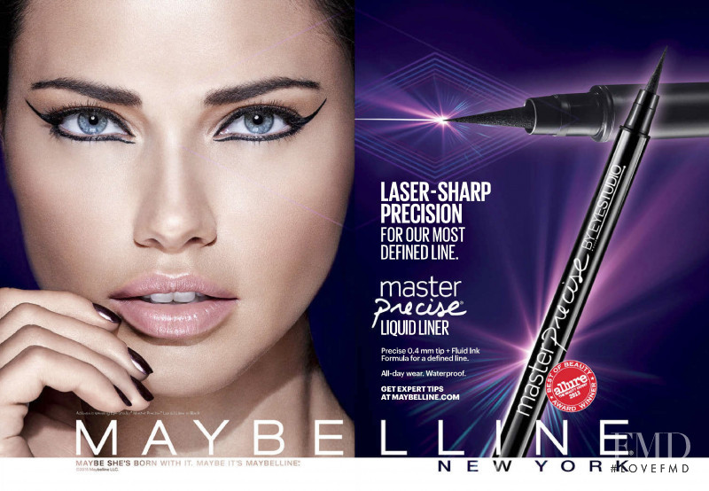 Adriana Lima featured in  the Maybelline advertisement for Spring/Summer 2015