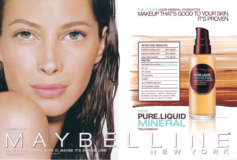 Christy Turlington featured in  the Maybelline advertisement for Spring/Summer 2008