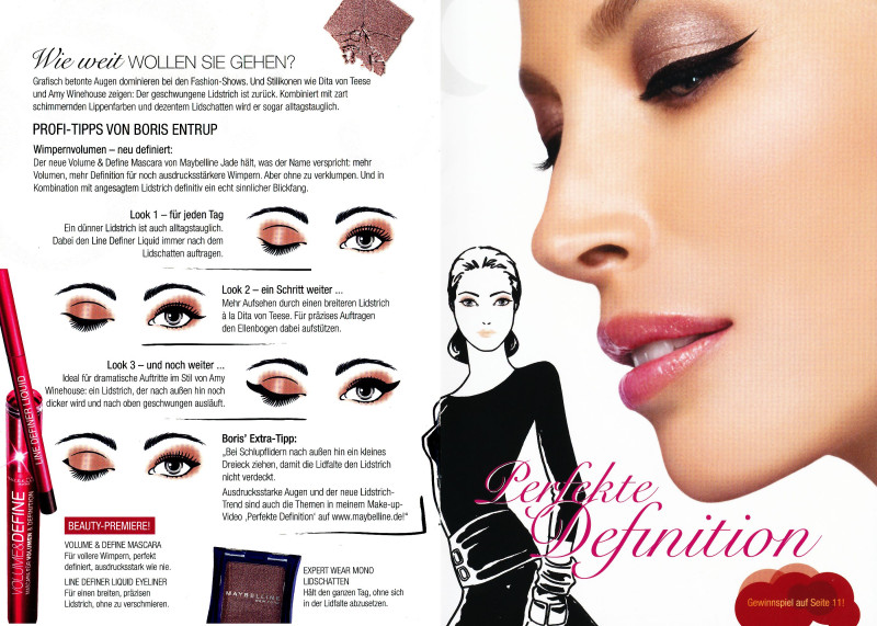 Christy Turlington featured in  the Maybelline advertisement for Spring/Summer 2008