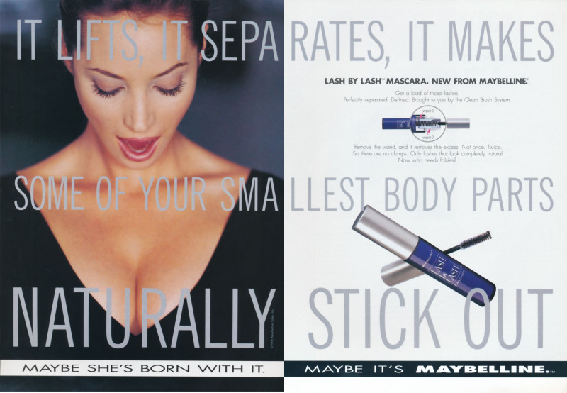 Christy Turlington featured in  the Maybelline advertisement for Spring/Summer 1995