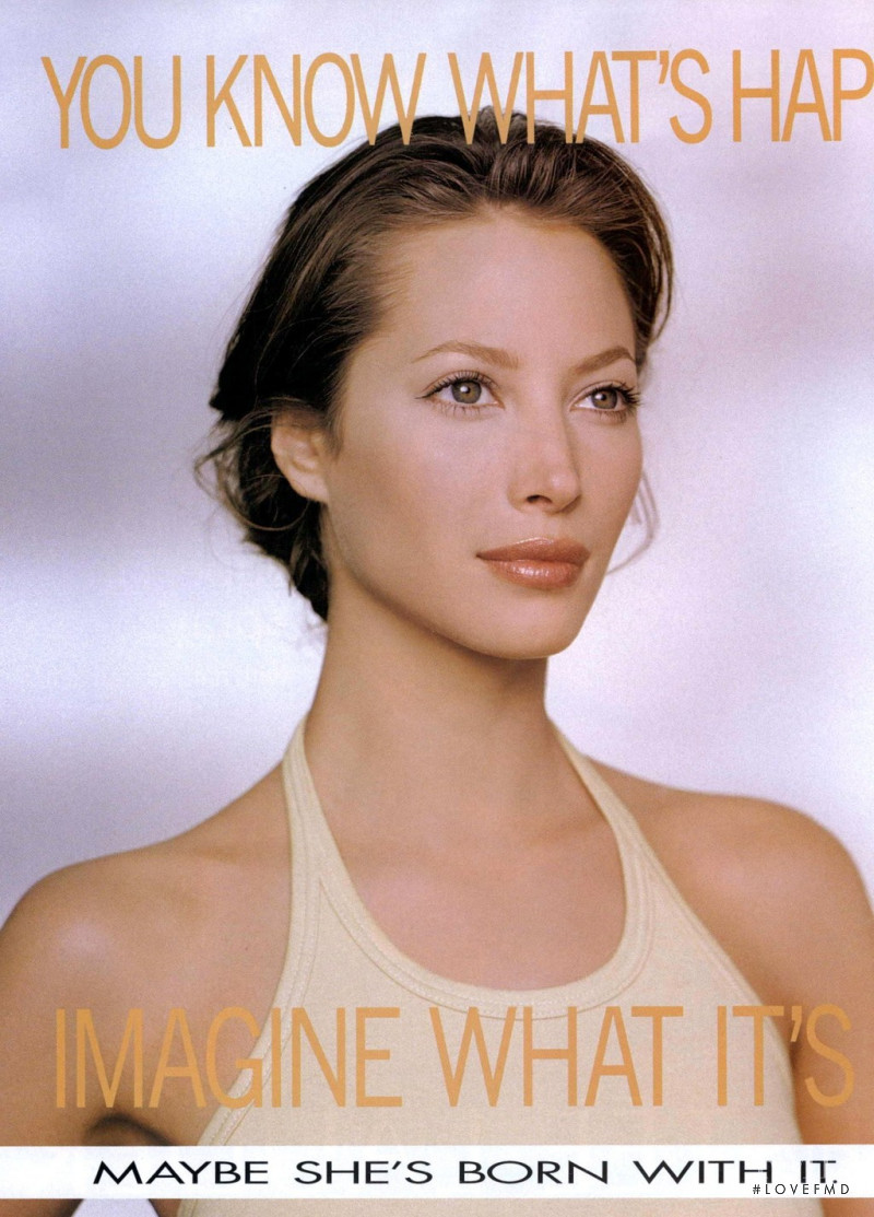 Christy Turlington featured in  the Maybelline advertisement for Spring/Summer 1995