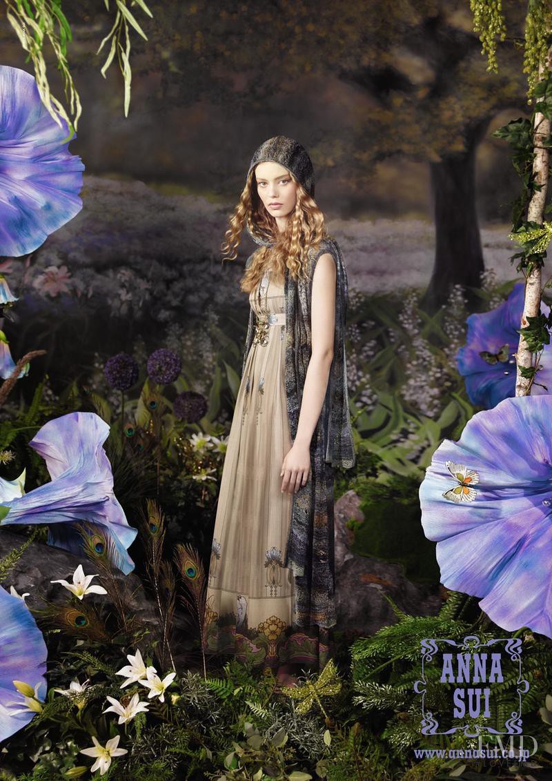 Ondria Hardin featured in  the Anna Sui advertisement for Spring/Summer 2014