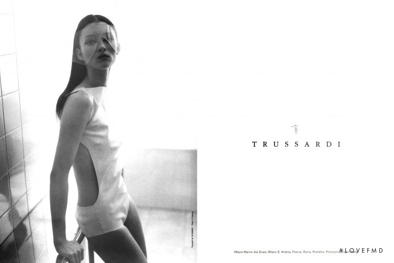 Audrey Marnay featured in  the Trussardi advertisement for Spring/Summer 1998