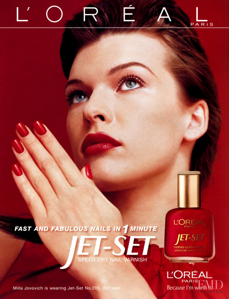 Milla Jovovich featured in  the L\'Oreal Paris advertisement for Autumn/Winter 2000