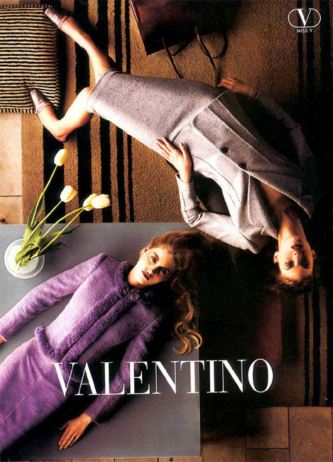 Angela Lindvall featured in  the Valentino advertisement for Spring/Summer 1998