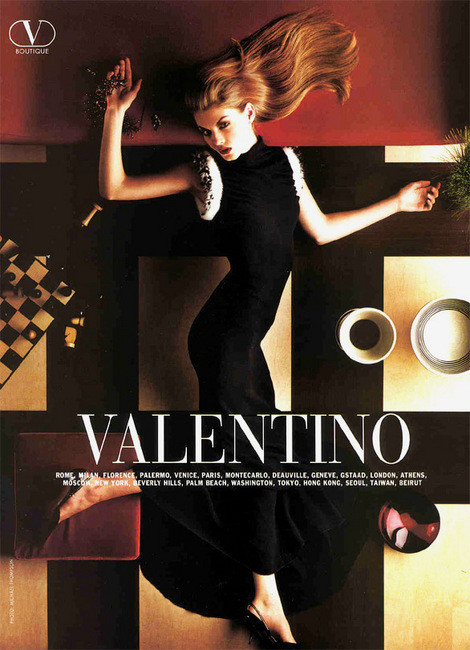 Angela Lindvall featured in  the Valentino advertisement for Spring/Summer 1998