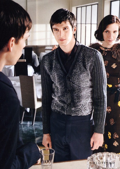 Hannelore Knuts featured in  the Prada advertisement for Autumn/Winter 2000