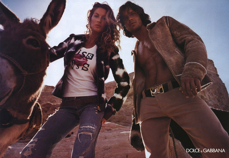 Gisele Bundchen featured in  the Dolce & Gabbana advertisement for Autumn/Winter 2001