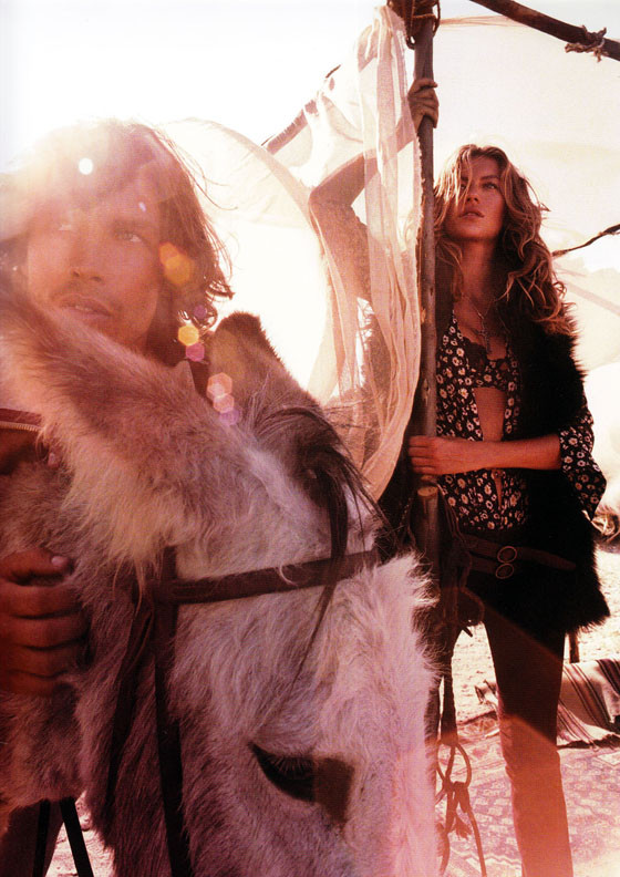 Gisele Bundchen featured in  the Dolce & Gabbana advertisement for Autumn/Winter 2001