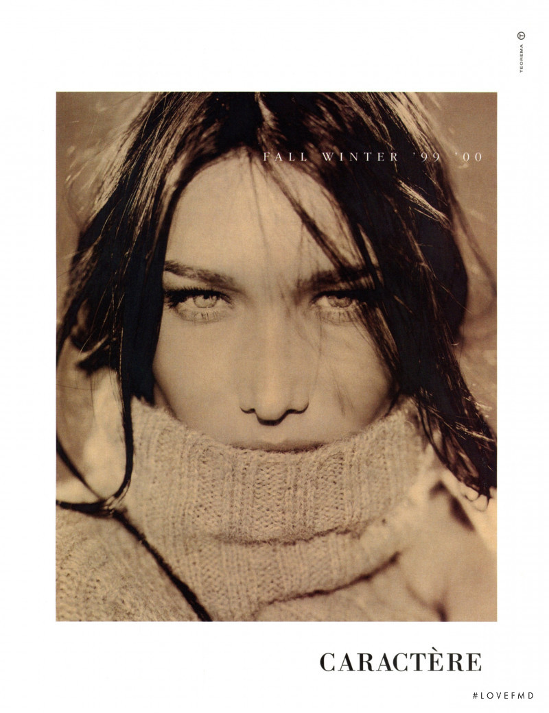 Carla Bruni featured in  the Caractï¿½re advertisement for Autumn/Winter 1999