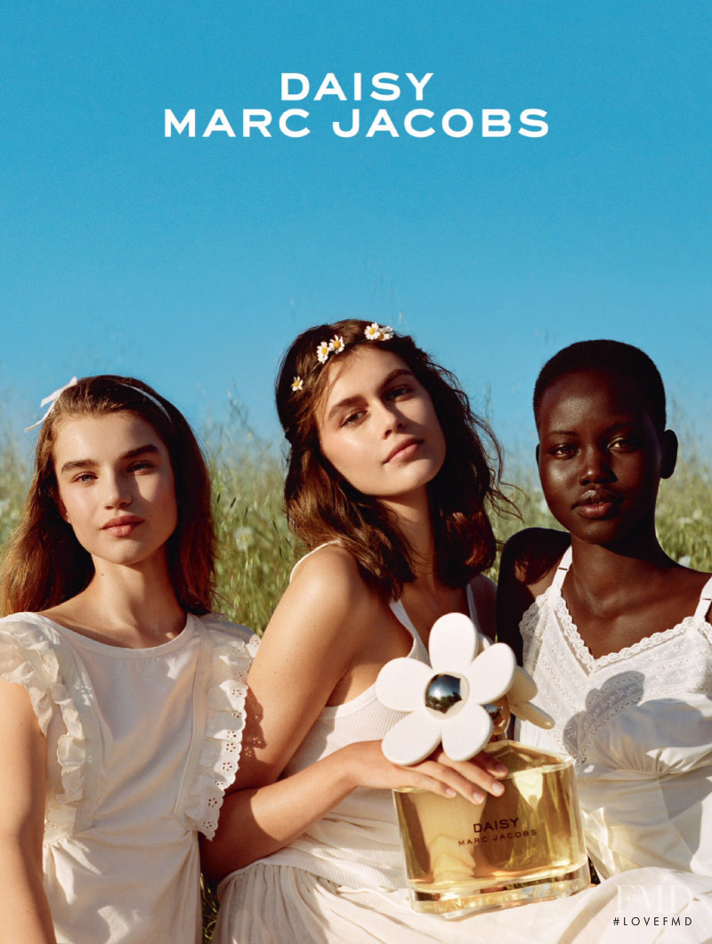 Adut Akech Bior featured in  the Marc Jacobs Beauty Daisy Fragramce advertisement for Spring/Summer 2021