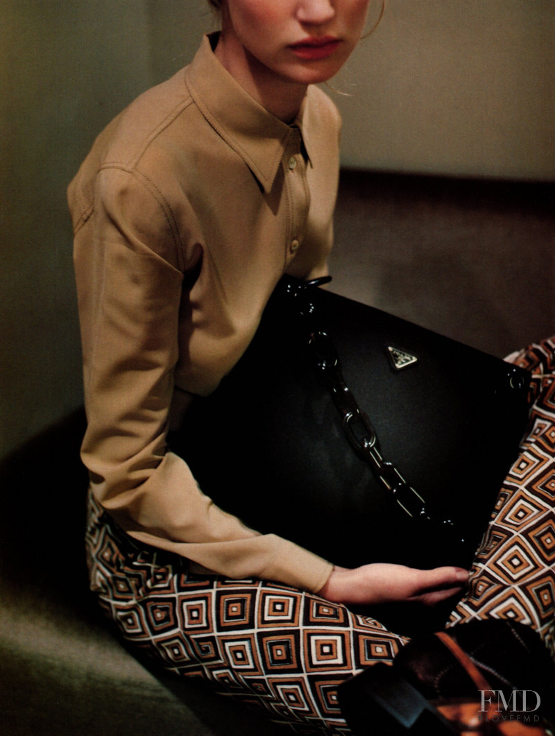 Esther de Jong featured in  the Prada advertisement for Autumn/Winter 1996