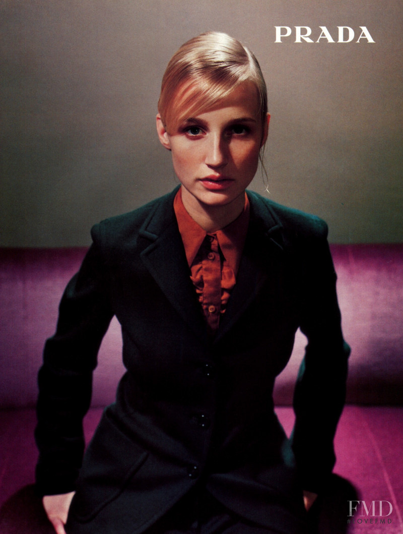 Esther de Jong featured in  the Prada advertisement for Autumn/Winter 1996