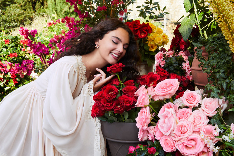 Deva Cassel featured in  the Dolce & Gabbana Fragrance Dolce advertisement for Spring/Summer 2021