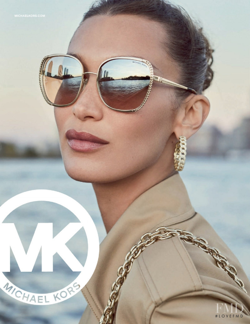 Bella Hadid featured in  the Michael Kors Collection advertisement for Spring/Summer 2021