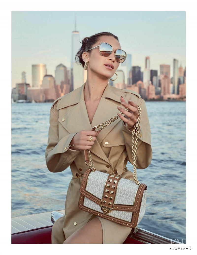 Bella Hadid featured in  the Michael Kors Collection advertisement for Spring/Summer 2021