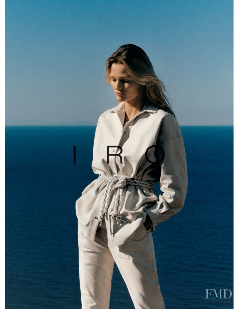 Constance Jablonski featured in  the IRO Paris advertisement for Spring/Summer 2021