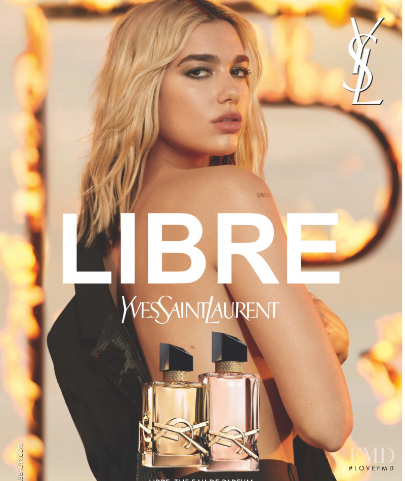 Dua Lipa featured in  the YSL Fragrance Libre advertisement for Spring/Summer 2021