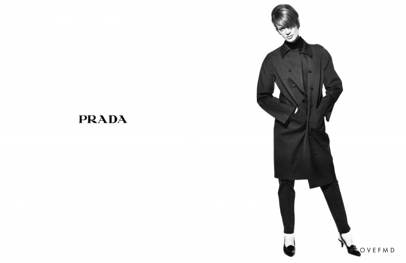 Kristen McMenamy featured in  the Prada advertisement for Autumn/Winter 1995