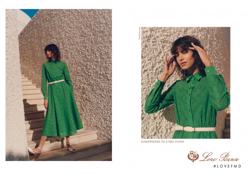 Mica Arganaraz featured in  the Loro Piana advertisement for Spring/Summer 2021