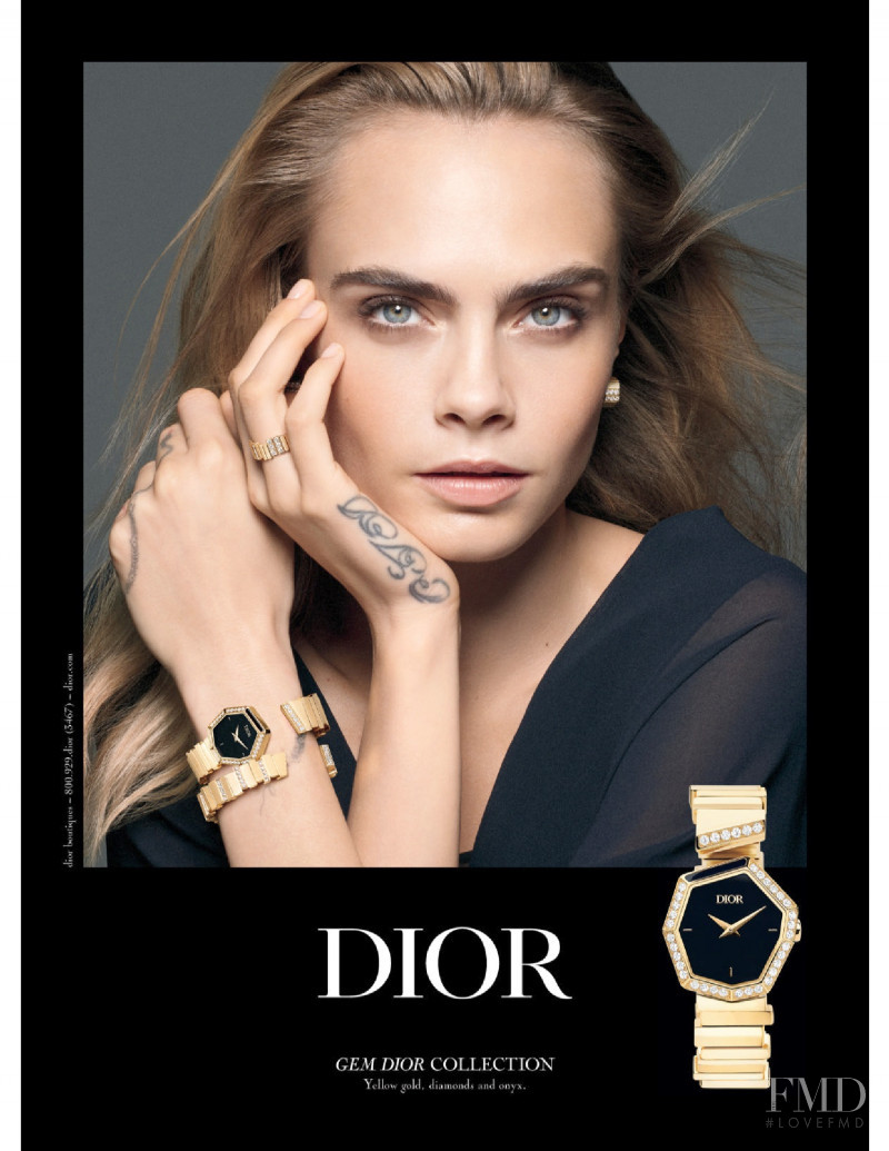 Cara Delevingne featured in  the Dior Watch advertisement for Spring/Summer 2021