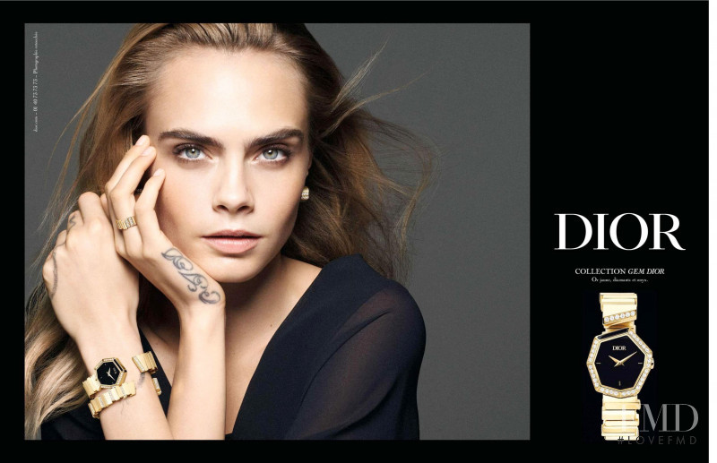 Cara Delevingne featured in  the Dior Watch advertisement for Spring/Summer 2021