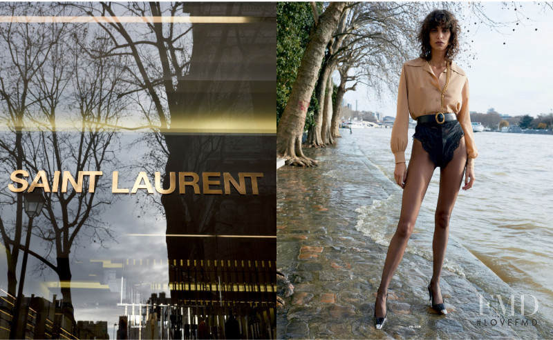 Mica Arganaraz featured in  the Saint Laurent advertisement for Summer 2021