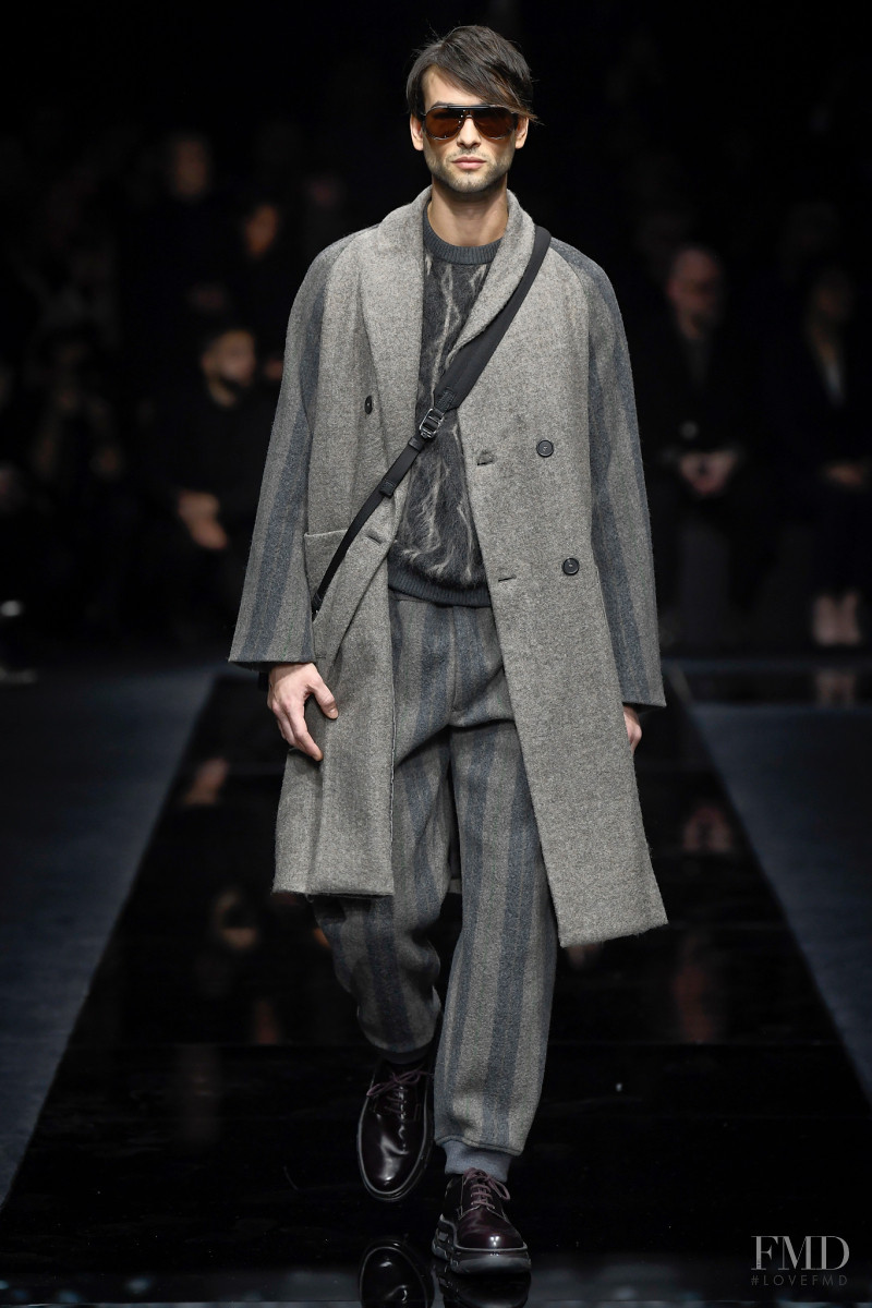 Mattia Barina featured in  the Giorgio Armani fashion show for Autumn/Winter 2020