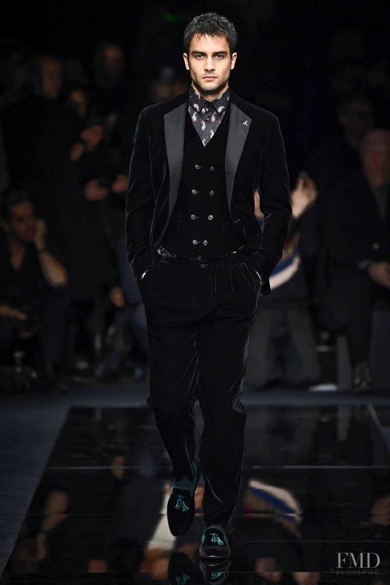 Aleksandar Rusic featured in  the Giorgio Armani fashion show for Autumn/Winter 2020