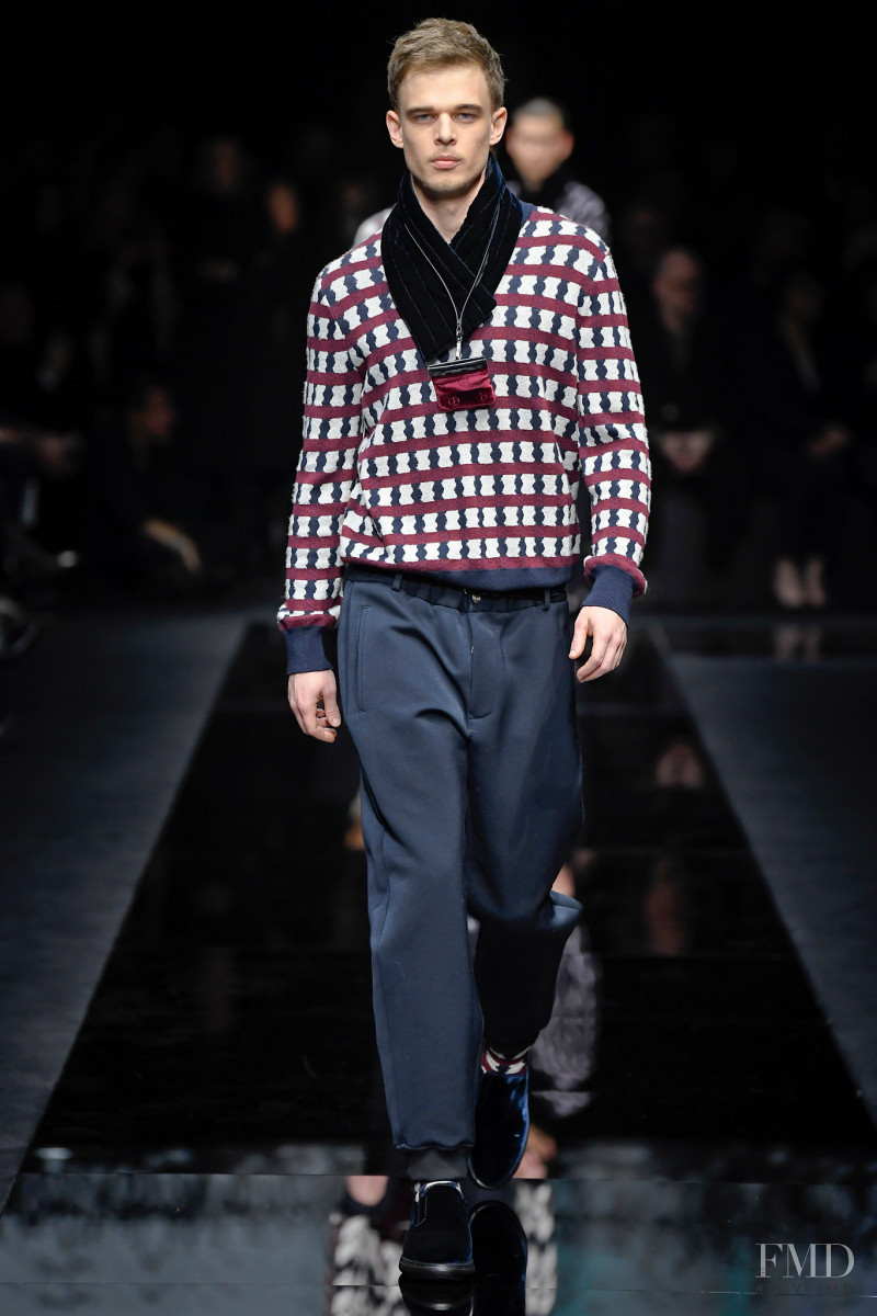 Andre Bona featured in  the Giorgio Armani fashion show for Autumn/Winter 2020