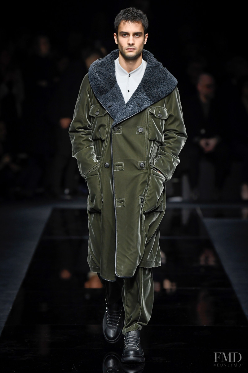 Aleksandar Rusic featured in  the Giorgio Armani fashion show for Autumn/Winter 2020