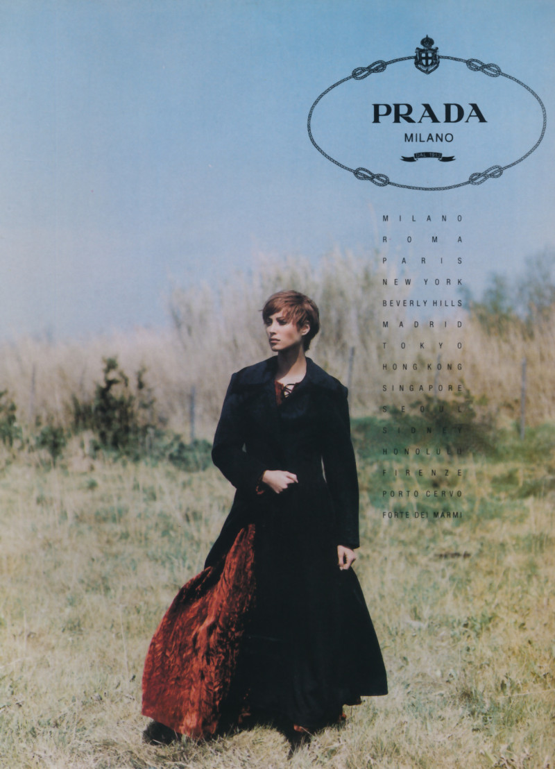 Christy Turlington featured in  the Prada advertisement for Autumn/Winter 1993