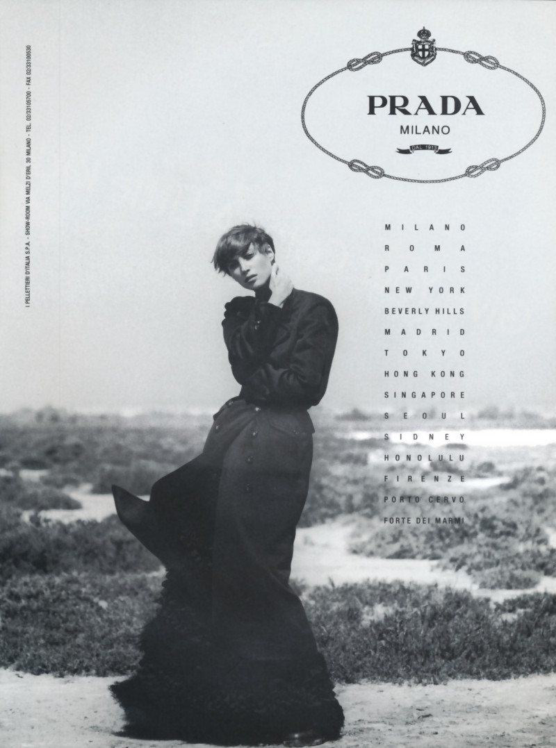 Christy Turlington featured in  the Prada advertisement for Autumn/Winter 1993