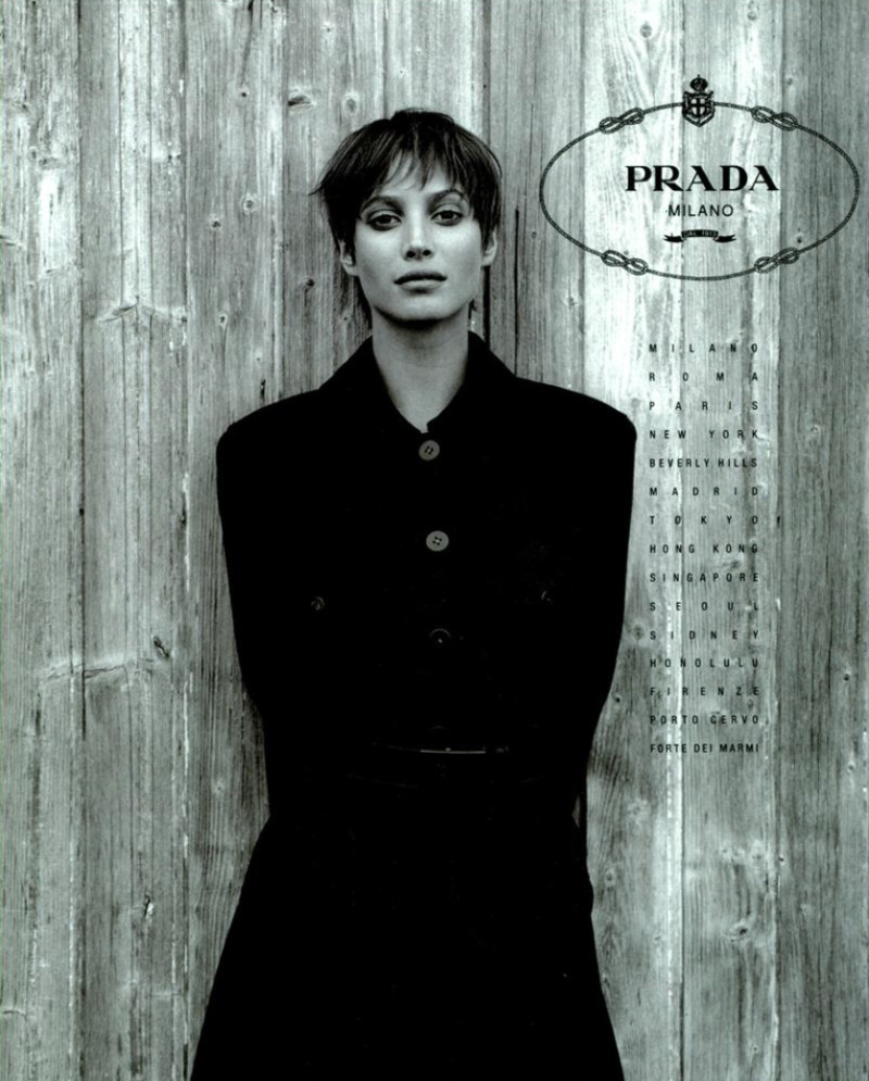 Christy Turlington featured in  the Prada advertisement for Autumn/Winter 1993