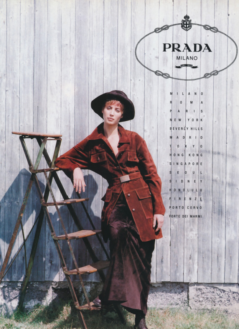 Christy Turlington featured in  the Prada advertisement for Autumn/Winter 1993