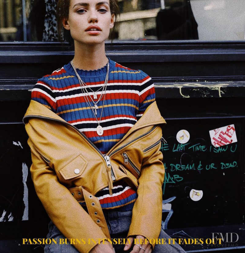 Elle Trowbridge featured in  the Tigha advertisement for Autumn/Winter 2018