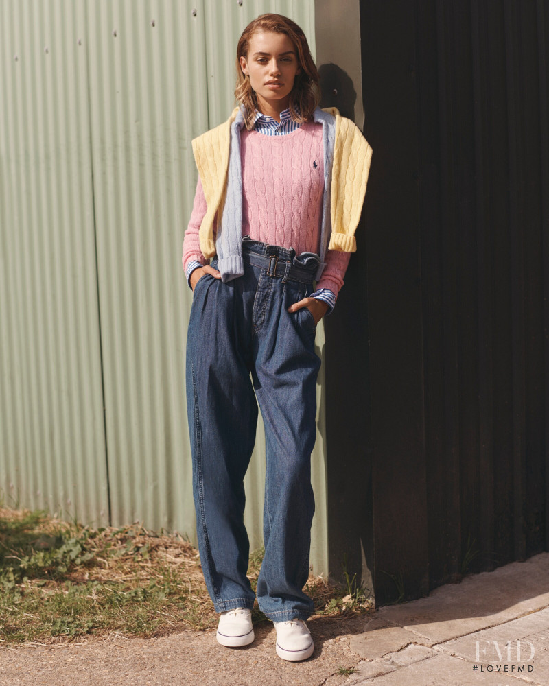 Elle Trowbridge featured in  the Farfetch x Ralph Lauren lookbook for Winter 2020