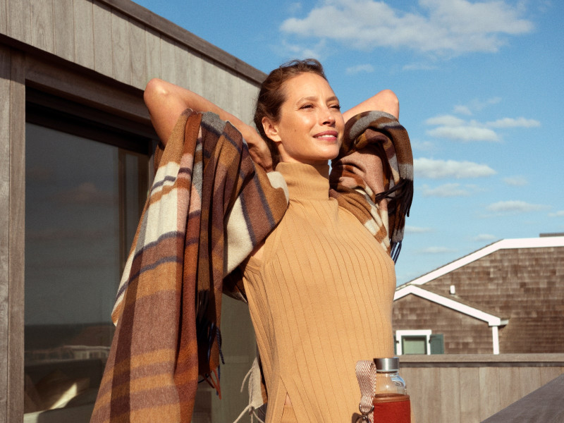 Christy Turlington featured in  the Loro Piana Wellness advertisement for Autumn/Winter 2020