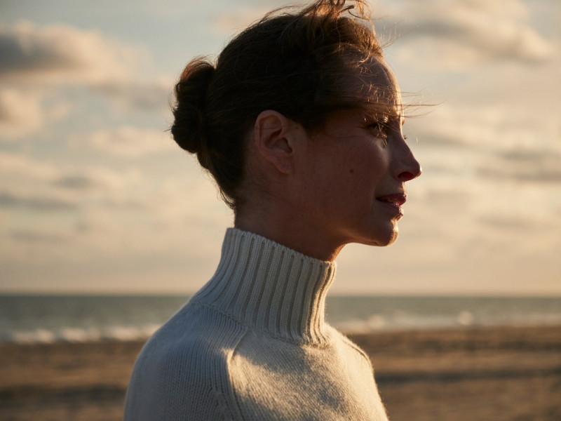 Christy Turlington featured in  the Loro Piana Wellness advertisement for Autumn/Winter 2020