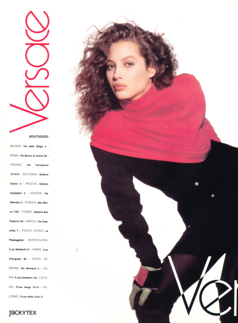 Christy Turlington featured in  the Versace advertisement for Autumn/Winter 1988