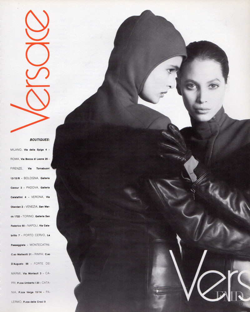Christy Turlington featured in  the Versace advertisement for Autumn/Winter 1988