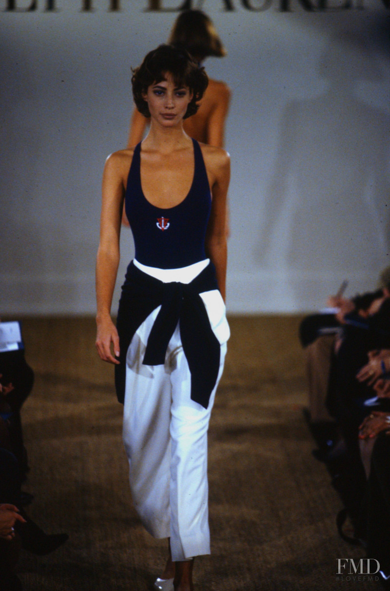 Christy Turlington featured in  the Ralph Lauren fashion show for Spring/Summer 1991