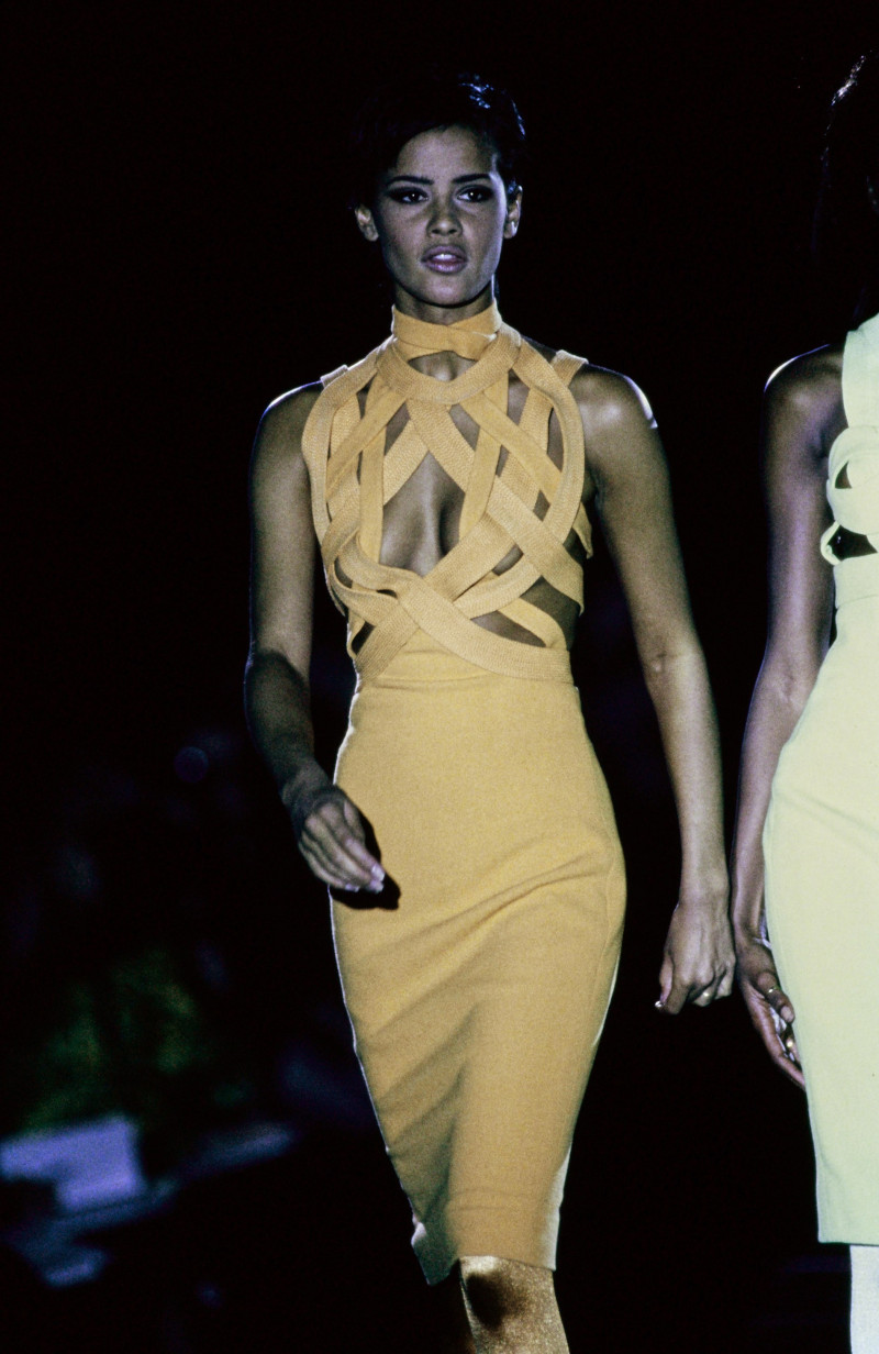 Nadege du Bospertus featured in  the Versace fashion show for Autumn/Winter 1992