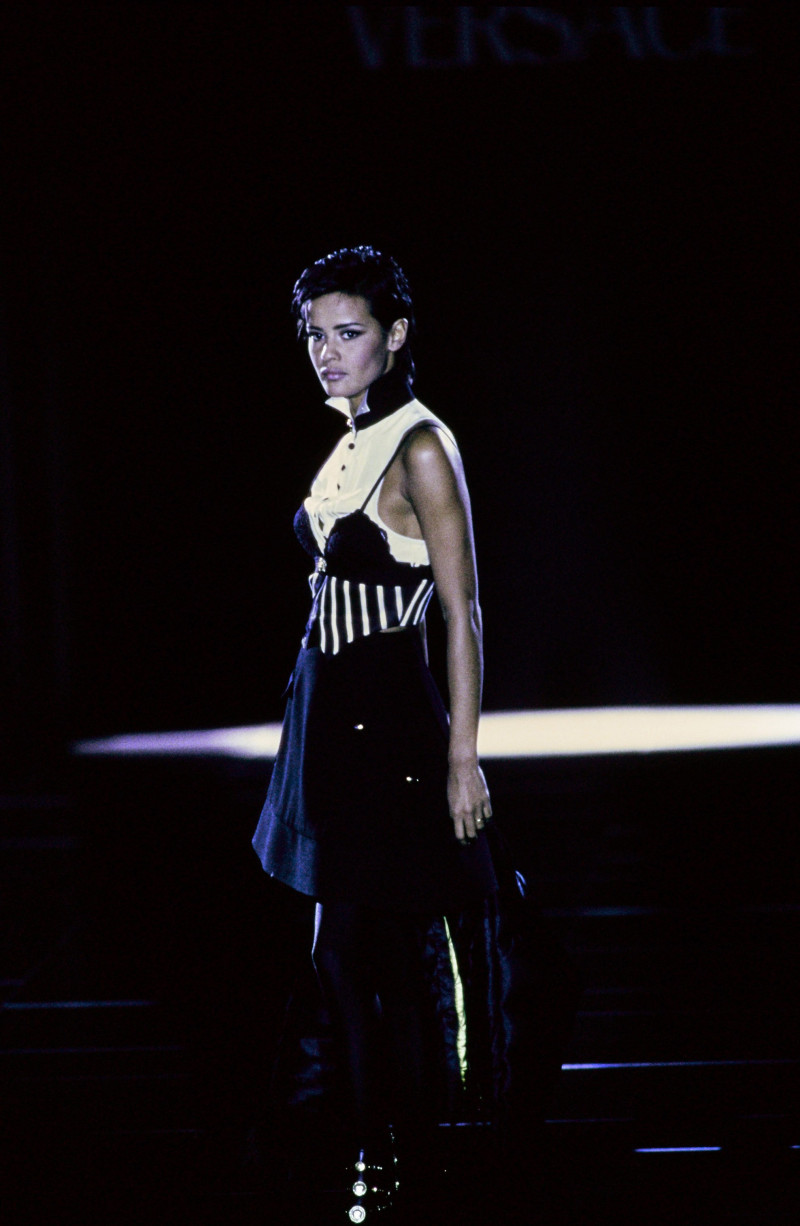 Nadege du Bospertus featured in  the Versace fashion show for Autumn/Winter 1992