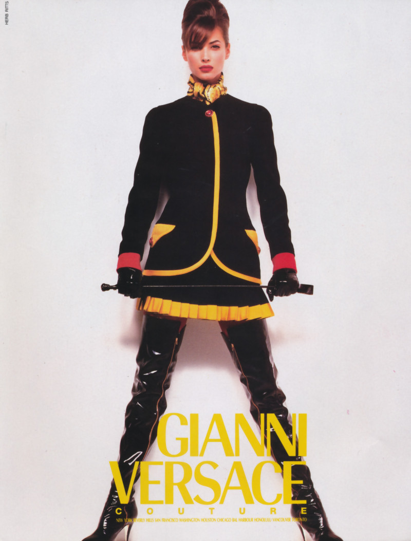 Christy Turlington featured in  the Versace advertisement for Autumn/Winter 1991