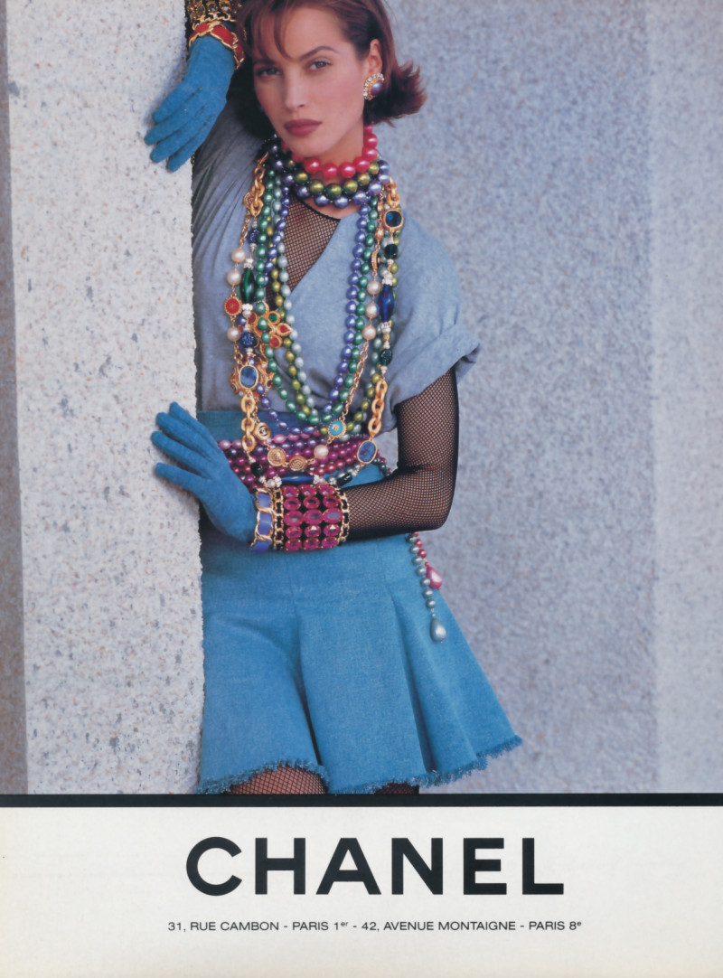 Christy Turlington featured in  the Chanel advertisement for Autumn/Winter 1991